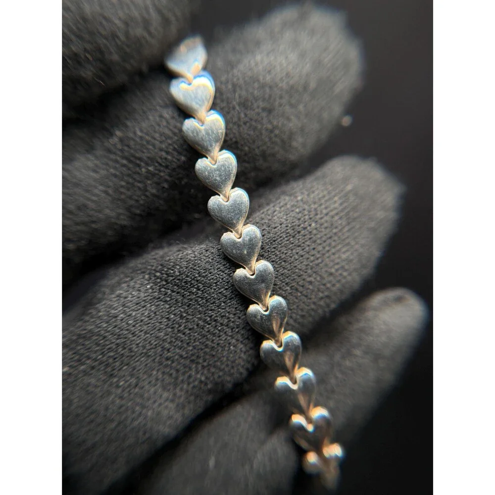 Vintage Dyadema 925 Sterling Silver Heart Bolo Slider Bracelet